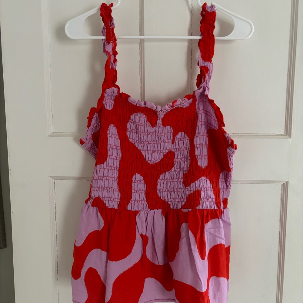 Ava & Viv Red and Pink Textured Top